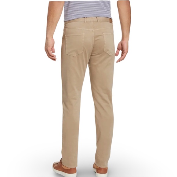 Peter Millar Ultimate 5-Pocket Straight Leg Sateen Pants Beige / Khaki - Picture 9 of 14